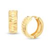 Zales 15.0Mm Diamond-Cut Huggie Hoop Earrings In 10K Gold Earrings