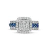 Zales True Lab-Created Diamonds By Vera Wang Love 2 Ct. T.W. Engagement Ring With Blue Sapphires In 14K White Gold (F/Vs2) Rings