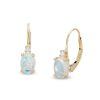 Zales Oval Opal And 1/20 Ct. T.W. Diamond Drop Earrings In 10K Gold Earrings