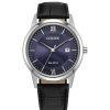 Citizen Men'S Citizen Eco-Drive® Classic Black Leather Strap Watch With Blue Dial (Model: Aw1780-09L) Watches