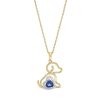 Zales Heart-Shaped Blue Lab-Created Sapphire And 1/10 Ct. T.W. Diamond Puppy Pendant In Sterling Silver With 14K Gold Plate Necklaces