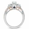 Zales Vera Wang Love Collection 1 Ct. T.W. Oval Diamond Three Stone Engagement Ring In 14K Two-Tone Gold Rings