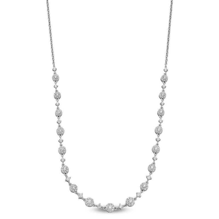 Zales 1 Ct. T.W. Diamond Smile Necklace In 10K White Gold -17" Necklaces