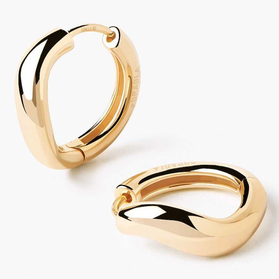 Zales Pdpaola At Zales Wavy Hoop Earrings In 18K Gold Earrings