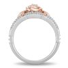 Zales Enchanted Disney Belle 1/5 Ct. T.W. Diamond Rose Split Shank Ring In Sterling Silver And 10K Rose Gold Rings