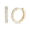 Zales 1/10 Ct. T.W. Round Diamond Alternating Bar Huggie Hoop Earrings In 10K Gold Earrings