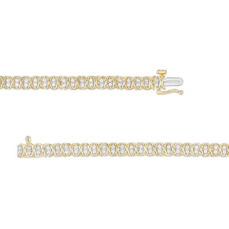 Zales 1 Ct. T.W. Diamond Line Bracelet In 10K Gold 7.25" Bracelets