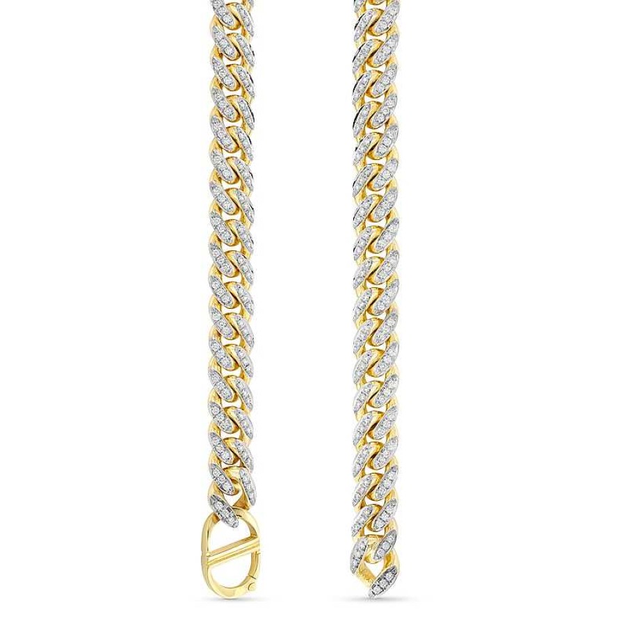 Zales Zales X Alessi Domenico Diamond Miami Cuban Chain Necklace In 18K Gold - 16-24" Necklaces