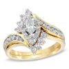 Zales 1 Ct. T.W. Marquise Diamond Bypass Bridal Set In 14K Gold Rings