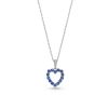 Zales Blue Sapphire And Diamond Accent Heart Outline Pendant In 10K White Gold Necklaces