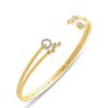 Zales 1/4 Ct. T.W. Diamond Circles Cluster Open Bangle In 10K Gold Bracelets