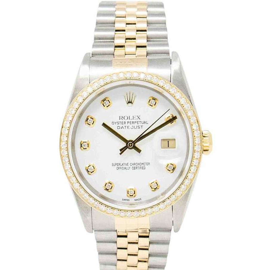 Rolex Previously Owned - Ladies' Rolex Datejust 26 1 Ct. T.W. Diamond Two-Tone Automatic Watch (Model: 69173) Watches