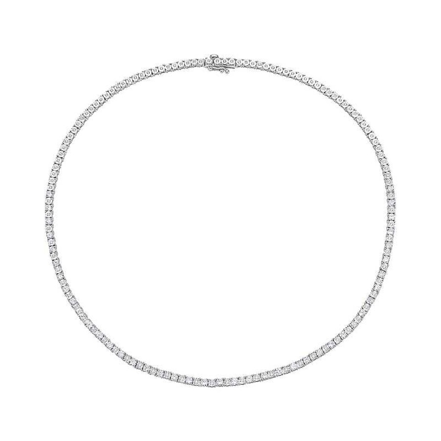 Zales Men'S 3 Ct. T.W. Diamond Tennis Necklace In 10K White Gold 22" Necklaces