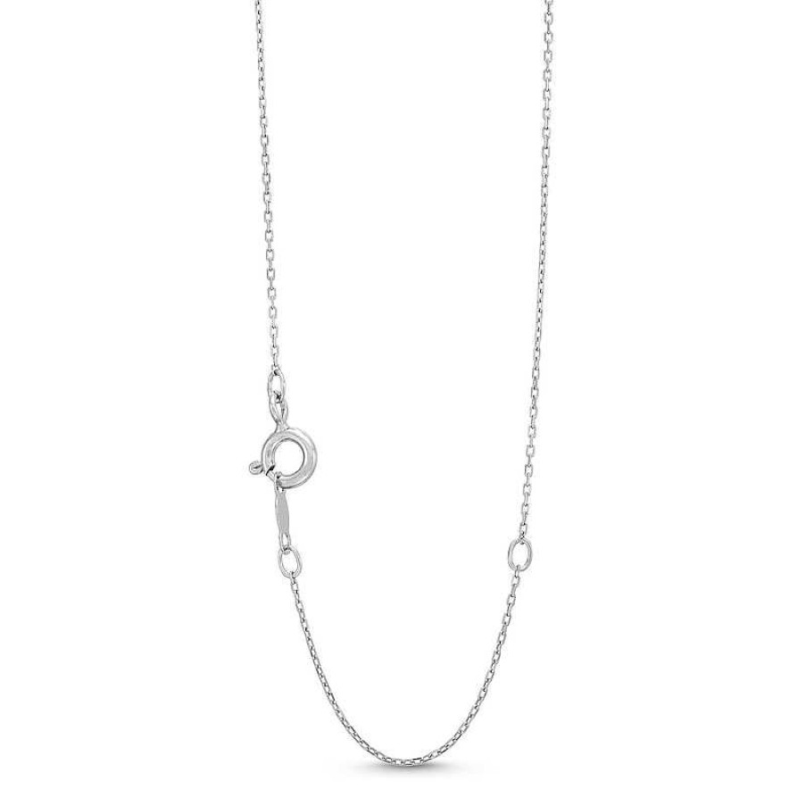 Zales 1/10 Ct. T.W. Baguette And Round Diamond Linear Bar Pendant In 10K White Gold Necklaces