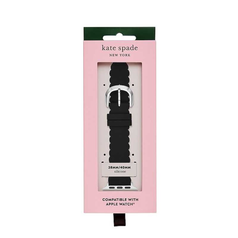 Kate Spade Ladies' Kate Spade Apple Straps Interchangeable Scallop Black Silicone Strap Band Attachment (Model: Kss0018) Watches