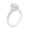 Zales 1-1/2 Ct. T.W. Certified Pear-Shaped Diamond Frame Double Row Engagement Ring In 14K White Gold (I/I1) Rings