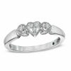 Zales Cherished Promise Collection Diamond Accent Triple Heart Promise Ring In Sterling Silver Rings