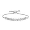 Zales 1/10 Ct. T.W. Diamond Sideways Heart Bolo Bracelet In Sterling Silver - 9.5" Bracelets