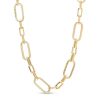 Zales Alternating Paper Clip Necklace In Hollow 14K Gold Necklaces