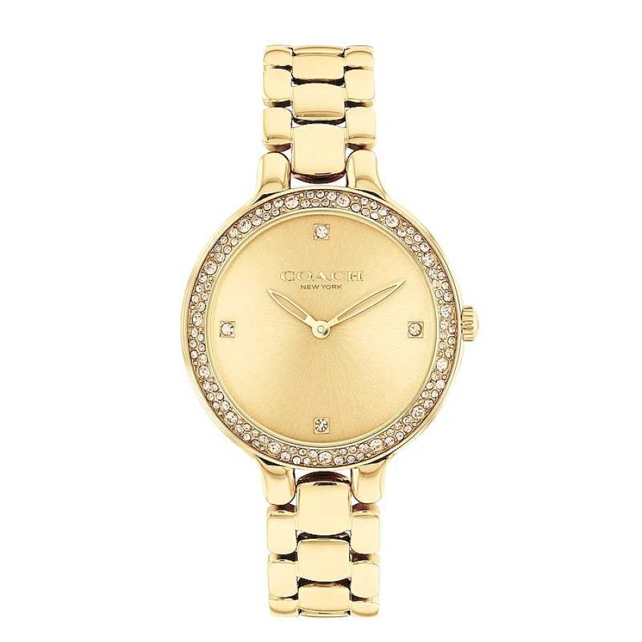 Coach Ladies' Coach Chelsea Crystal Accent Gold-Tone Ip Watch With Gold-Tone Dial (Model: 14504125) Watches