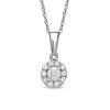 Zales 1/4 Ct. T.W. Diamond Round Frame Pendant In 10K White Gold Necklaces