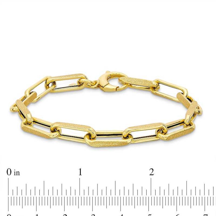 Zales 5.0Mm Paper Clip Chain Bracelet In Hollow 10K Gold - 8.0" Bracelets