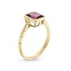 Zales Emerald-Cut Rhodolite Garnet Fashion Ring In 10K Rose Gold Rings