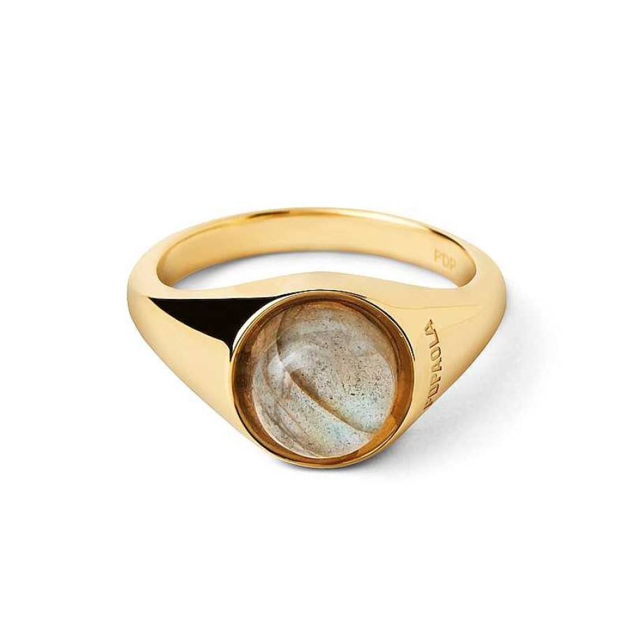 Zales Pdpaola At Zales 8.0Mm Blue Labradorite Solitaire Ring In Sterling Silver With 18K Gold Plate Rings