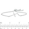 Zales Lab-Created White Sapphire Sideways Cross Bolo Bracelet In Sterling Silver - 9.0" Bracelets