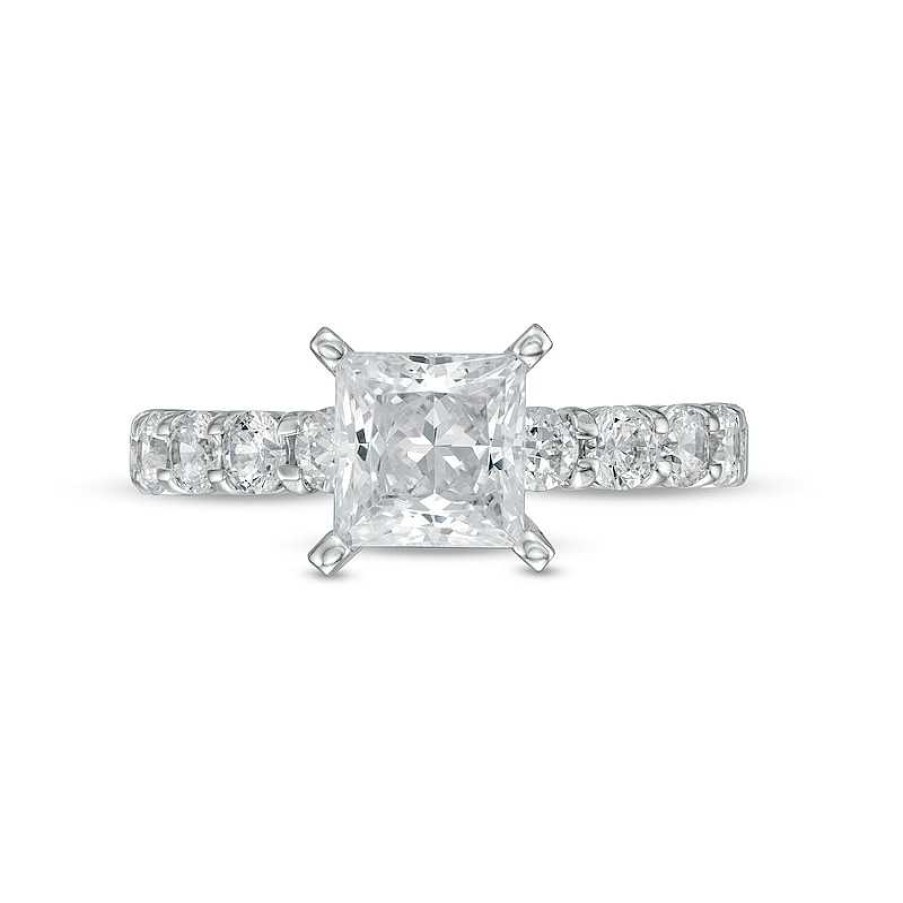 Zales 2-1/2 Ct. T.W. Princess-Cut Diamond Engagement Ring In 14K White Gold (I/I2) Rings