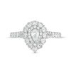 Zales 1 Ct. T.W. Pear-Shaped Diamond Double Frame Split Shank Engagement Ring In 14K White Gold Rings