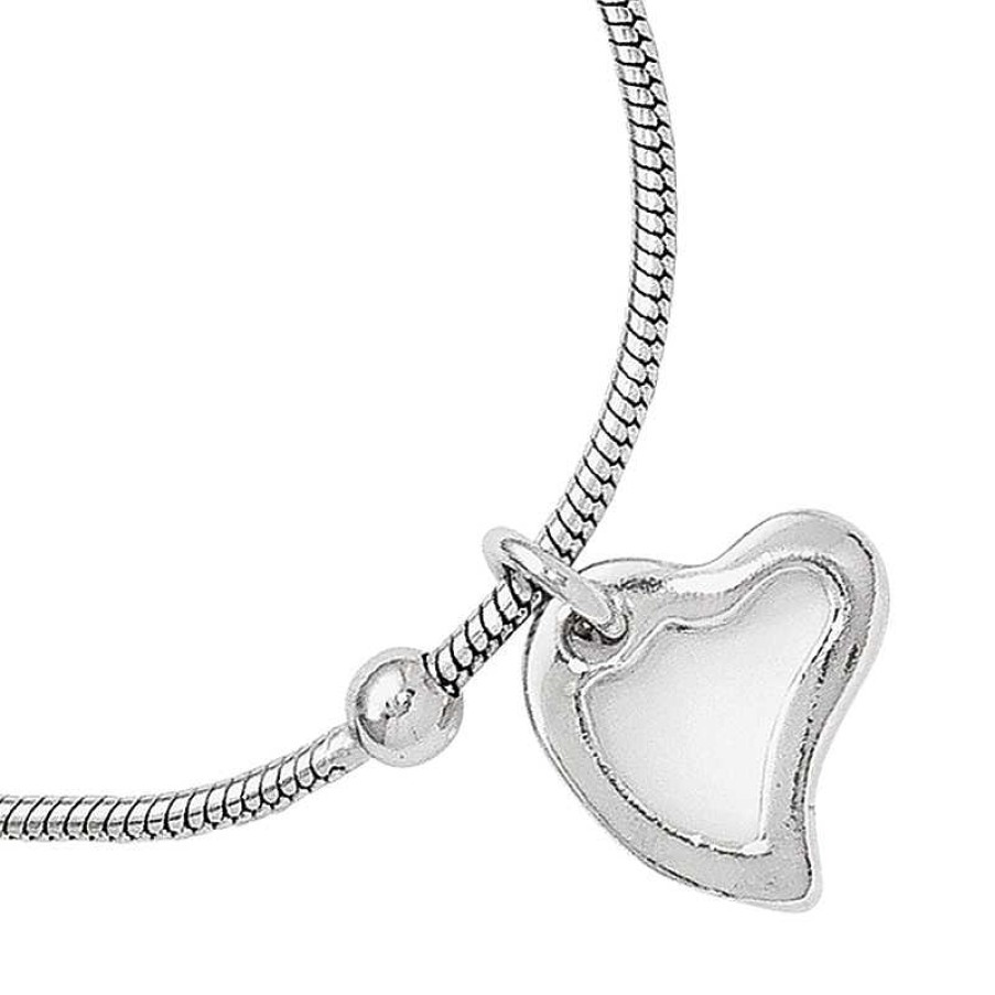 Zales Captive Abstract Heart Dangle Anklet In Sterling Silver - 10" Bracelets