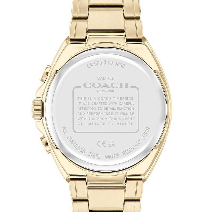 Coach Men'S Coach Jackson Gold-Tone Ip Chronograph Watch With Green Dial (Model: 14602680) Watches