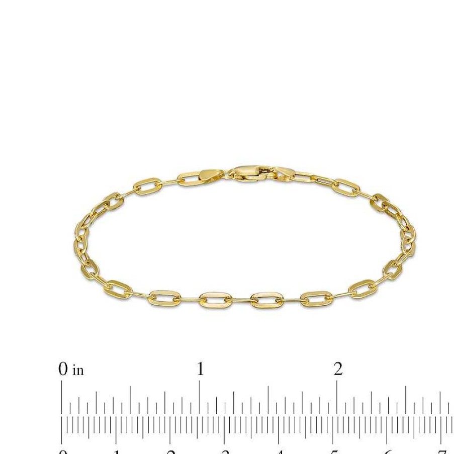 Zales Curb, Herringbone And Paper Clip Link Chain Bracelet Set In Hollow 10K Gold - 7.5" Bracelets