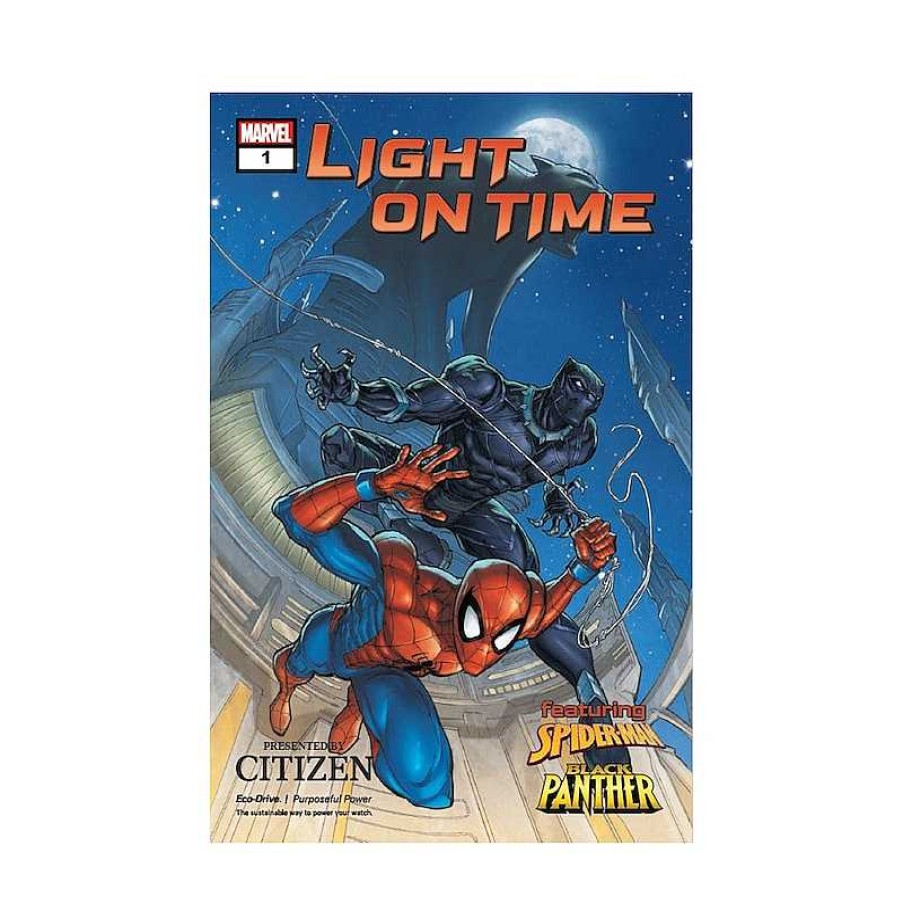 Zales ©Marvel Light On Time #1 Black Panther And Spider-Man Comic Book Watches