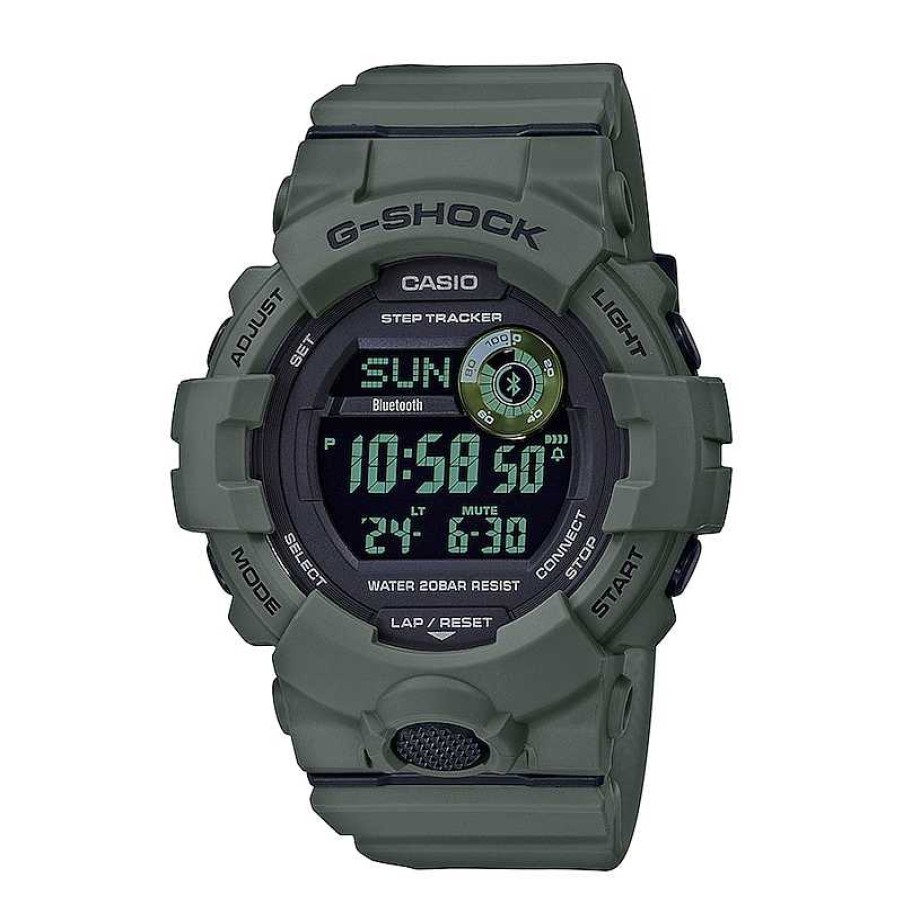 Casio G-Shock Men'S Casio G-Shock Power Trainer Green Resin Strap Watch With Black Dial (Model: Gbd800Uc-3) Watches