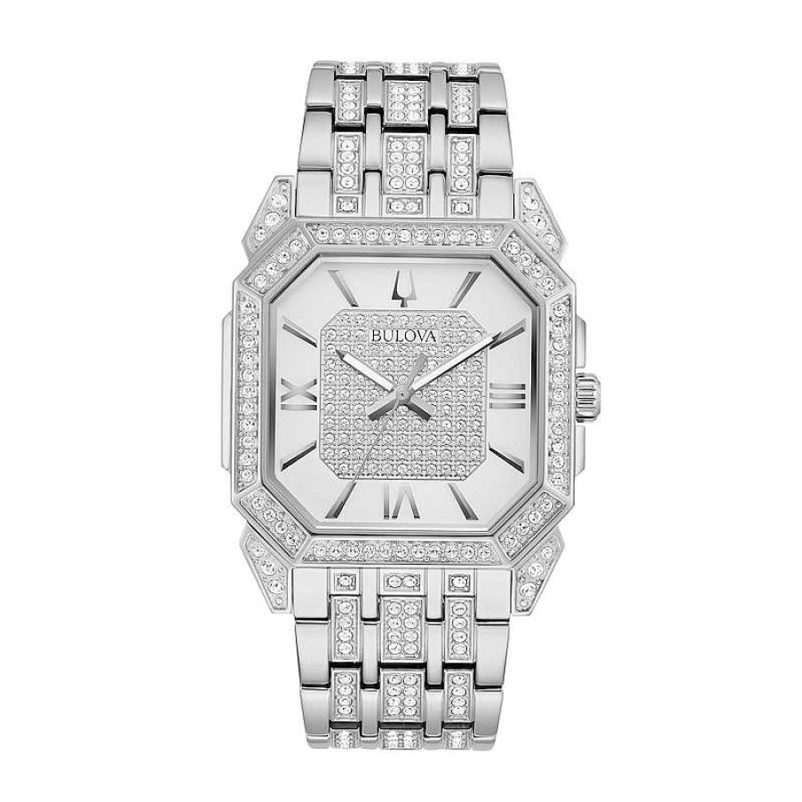 Bulova Men'S Bulova Octava Crystal Watch With Octagonal Silver-Tone Dial (Model: 96A285) Watches