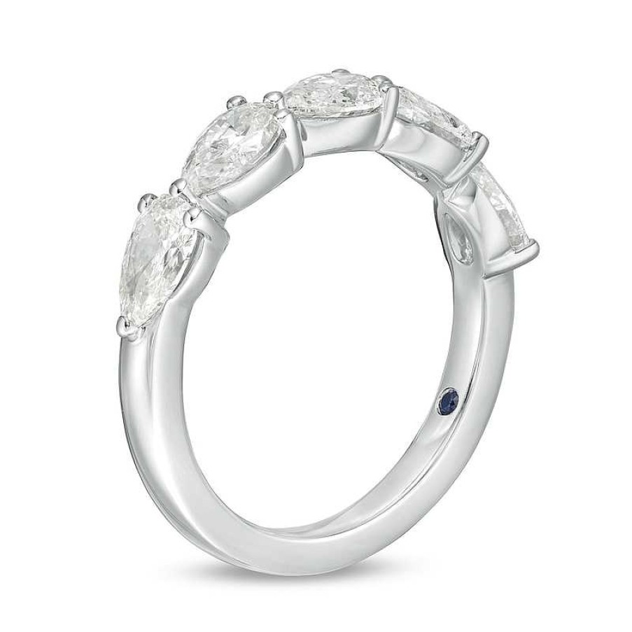 Zales Vera Wang Love Collection 1-1/2 Ct. T.W. Certified Pear-Shaped Diamond Band In 14K White Gold (I/Si2) Rings