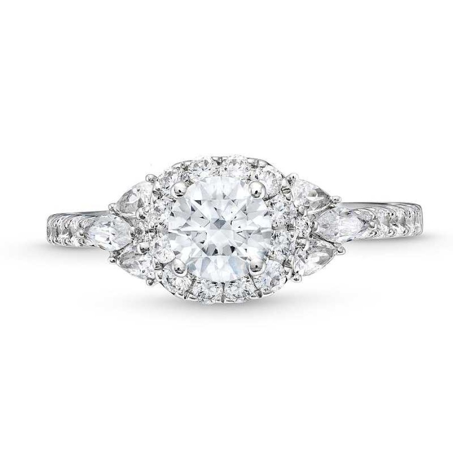 Zales 1-5/8 Ct. T.W. Certified Diamond Frame Tri-Sides Engagement Ring In 14K White Gold (I/Si2) Rings