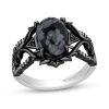 Zales Enchanted Disney Villains Maleficent Oval Obsidian And 1/6 Ct. T.W. Diamond Thorns Ring In Sterling Silver - Size 7 Rings